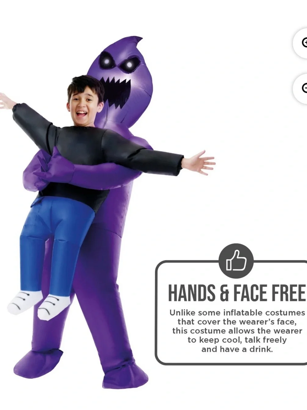Kids Light-Up Purple Ghoul Pick-Me-Up Inflatable Costume